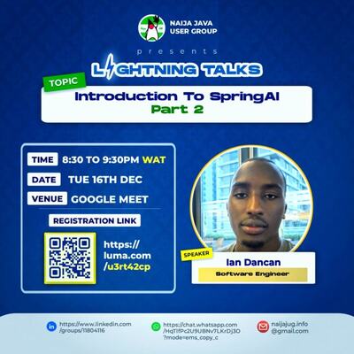 NaijaJUG Lightning Talk: Introduction to SpringAI Part 2