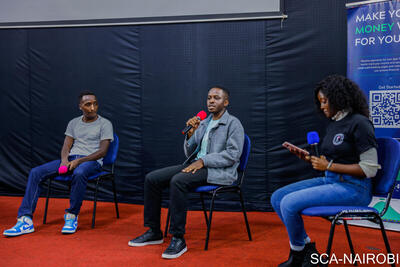 Speaking on a panel at a Student Ambassadors meetup in Nairobi